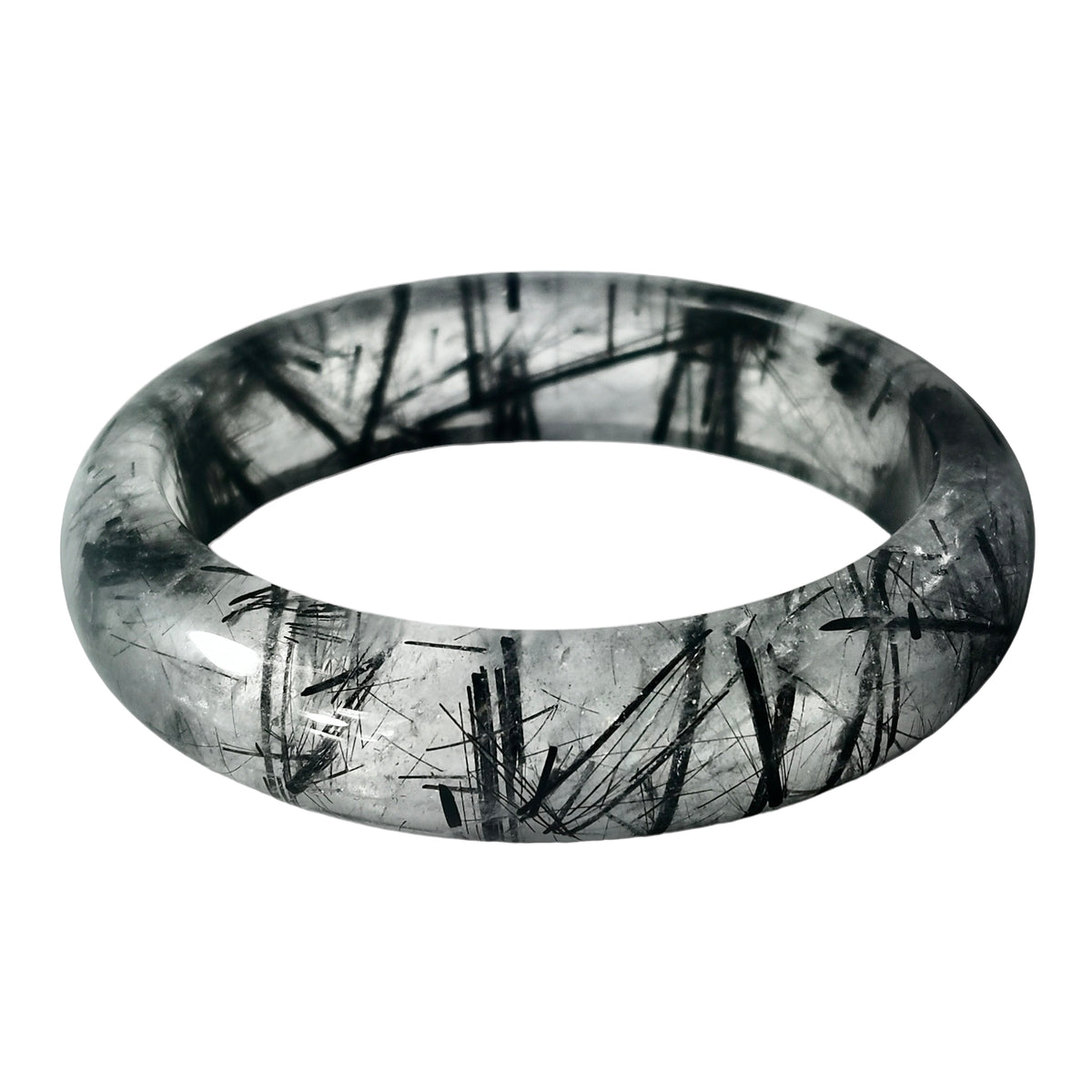 Black Tourmaline in Quartz bangle.