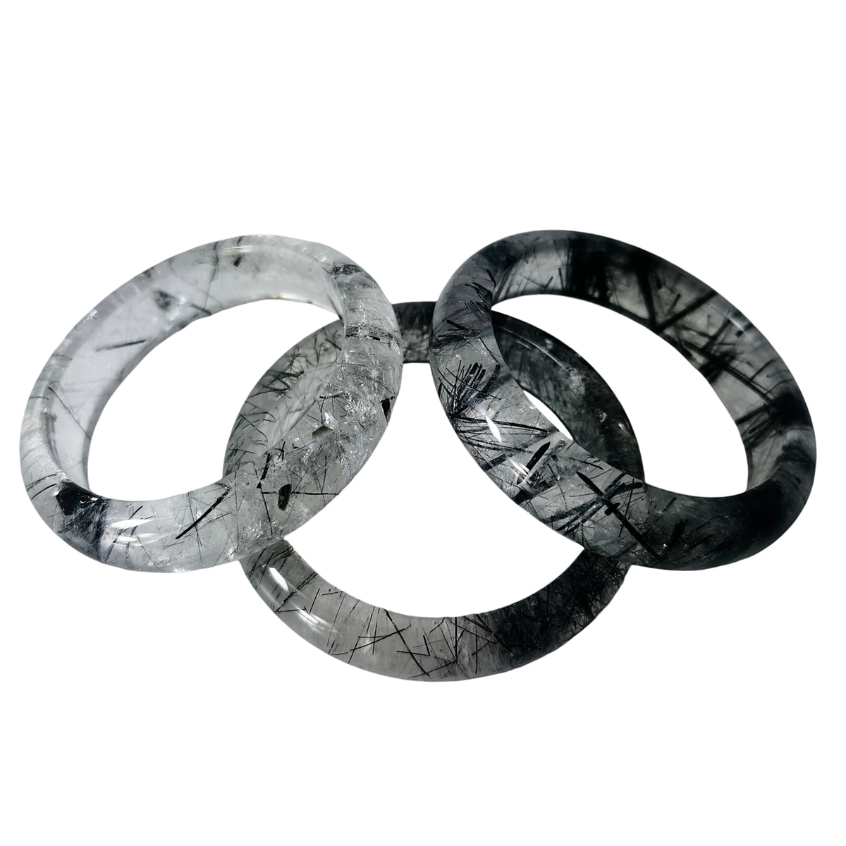 Black Tourmaline in Quartz bangle.
