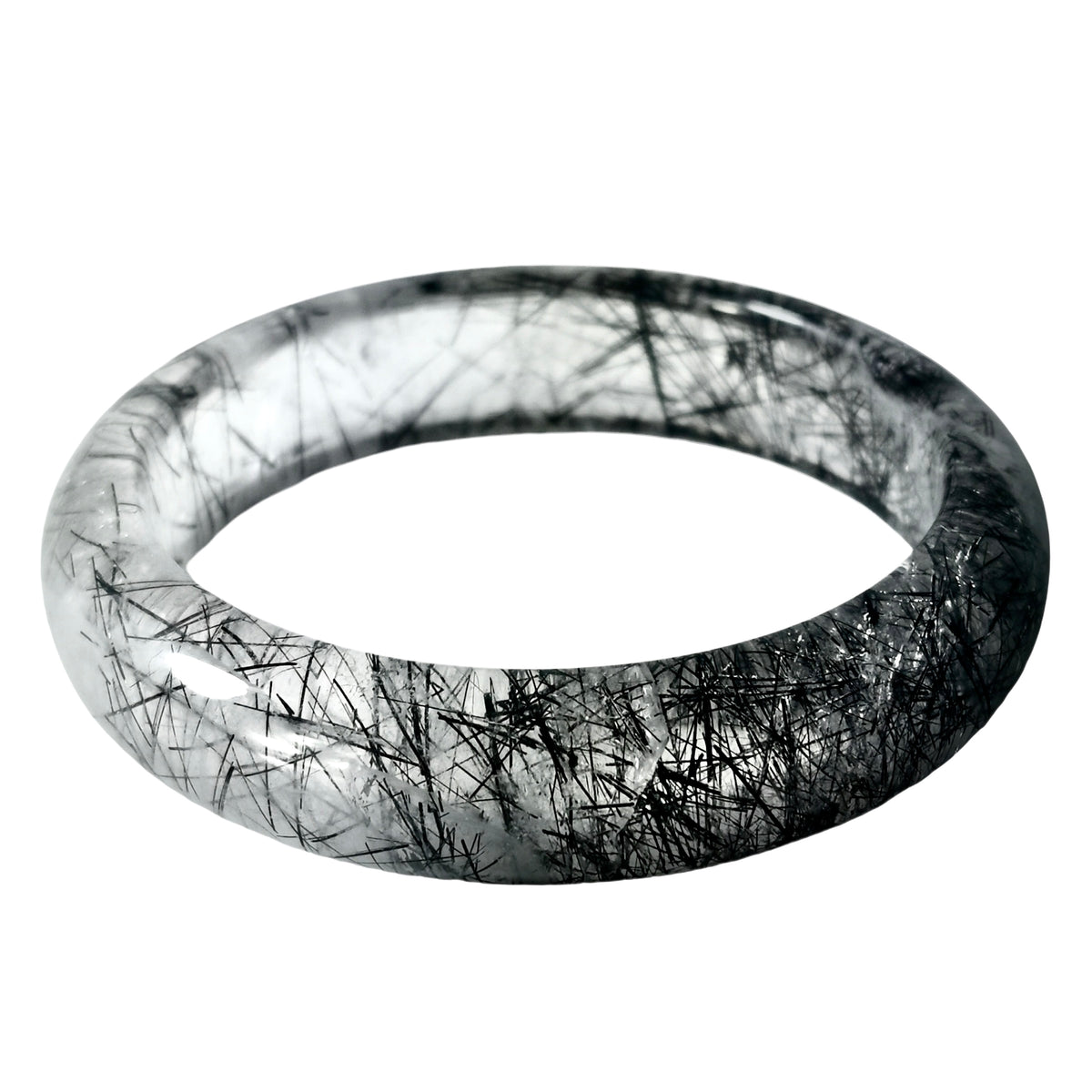 Black Tourmaline in Quartz bangle.