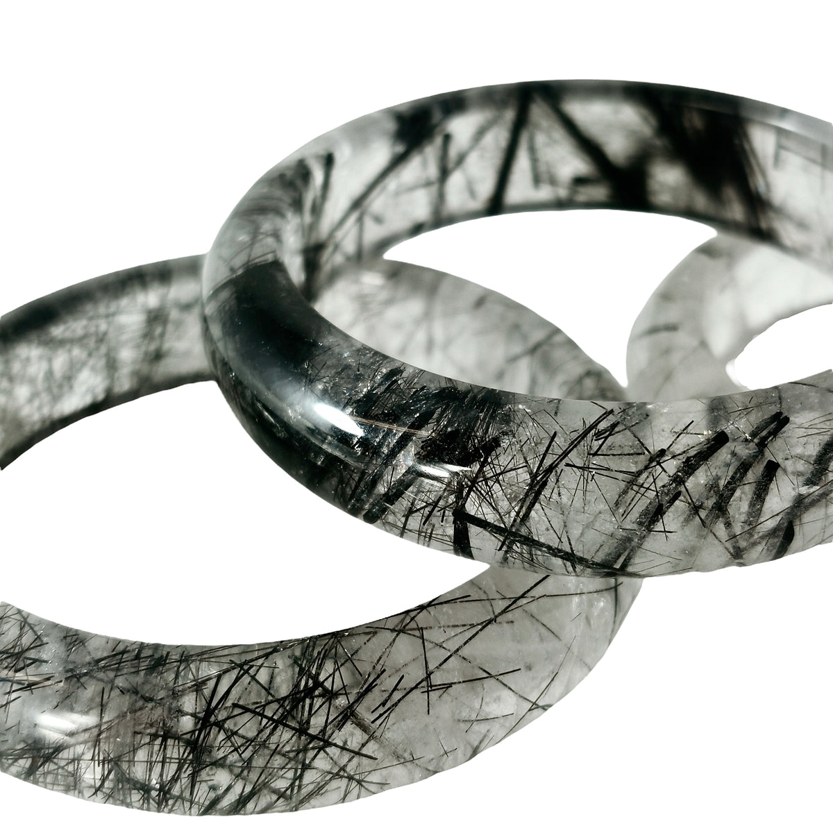 Black Tourmaline in Quartz bangle.