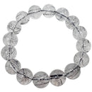 Tourmilated Quartz - Round Bead Bracelet - Pakistan