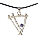 Twig & Iolite - Pendant - Broken Ox Creations - BC, Canada - Iolite - Sterling Silver