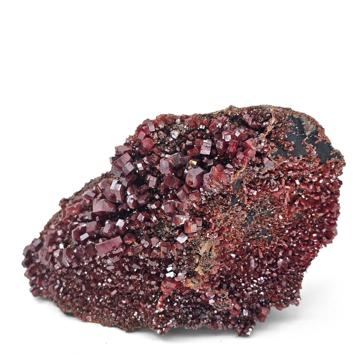 Vanadinite specimen, a lead vanadate, from Mibladen Mining District, Morocco.