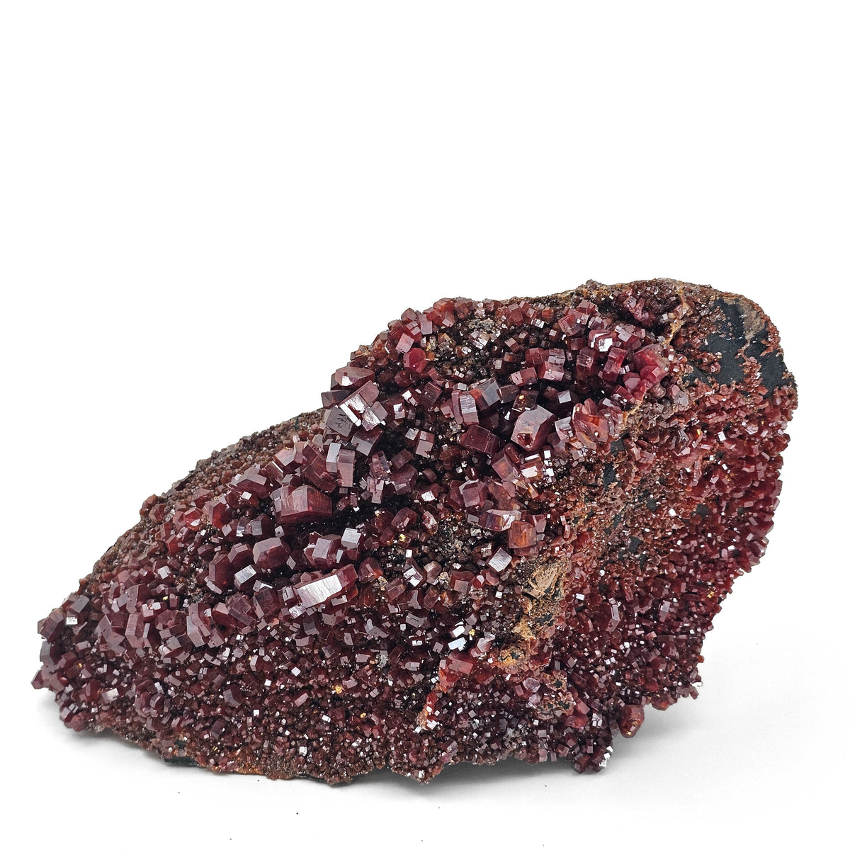 Vanadinite specimen, a lead vanadate, from Mibladen Mining District, Morocco.