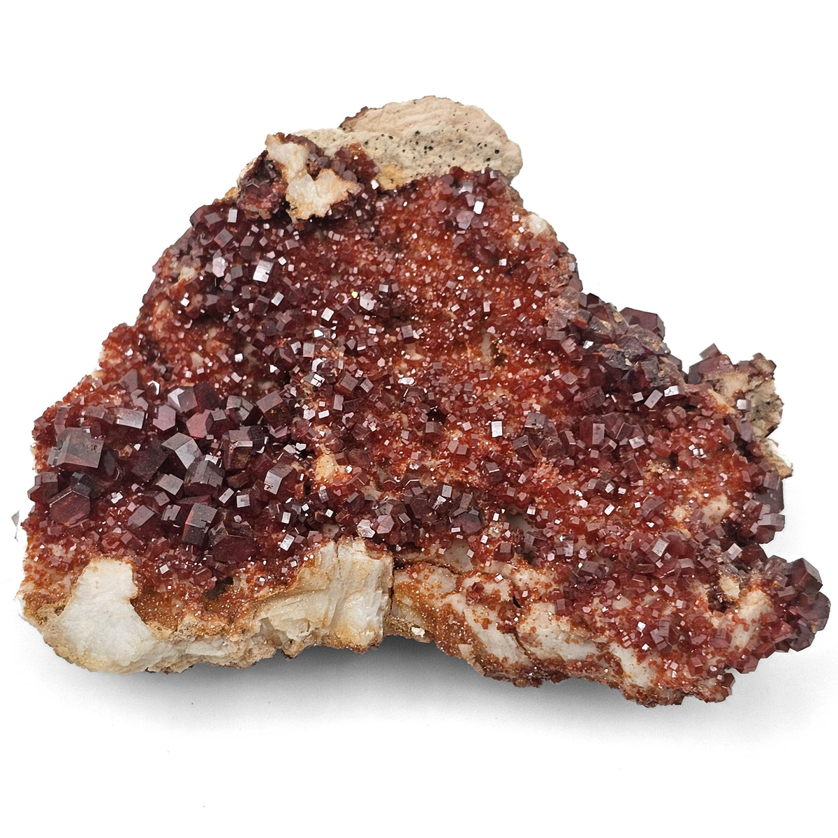Vanadinite on Barite specimen from Mibladen Mining District, Morocco.