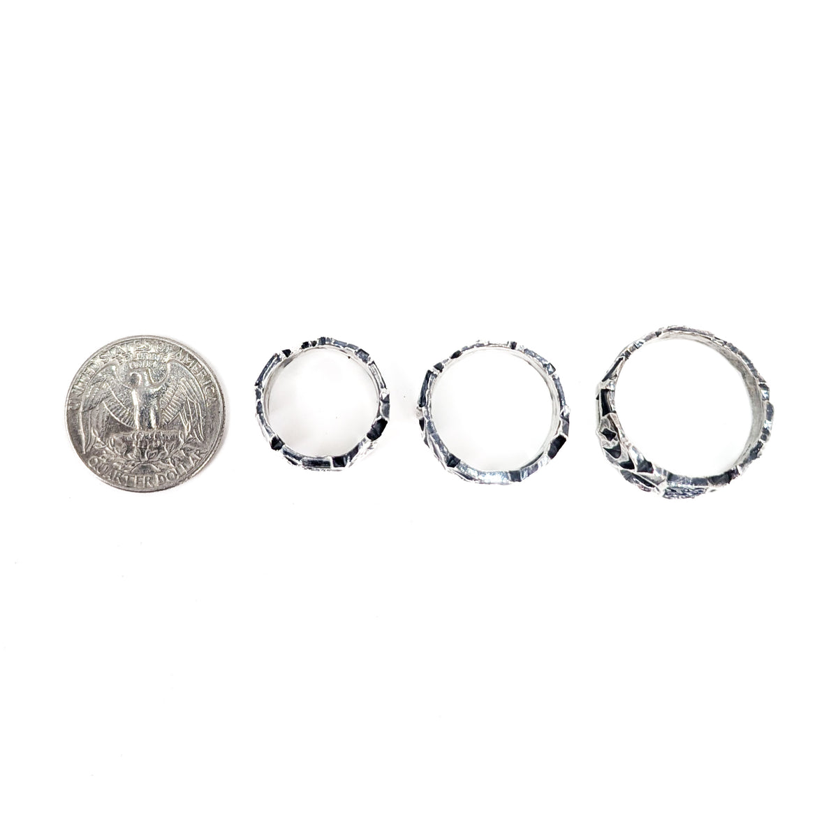 Volans free flow ring in sterling silver.