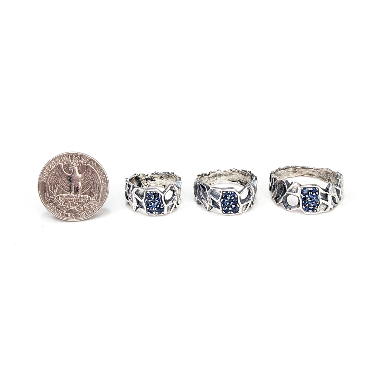 Volans free flow ring in sterling silver.