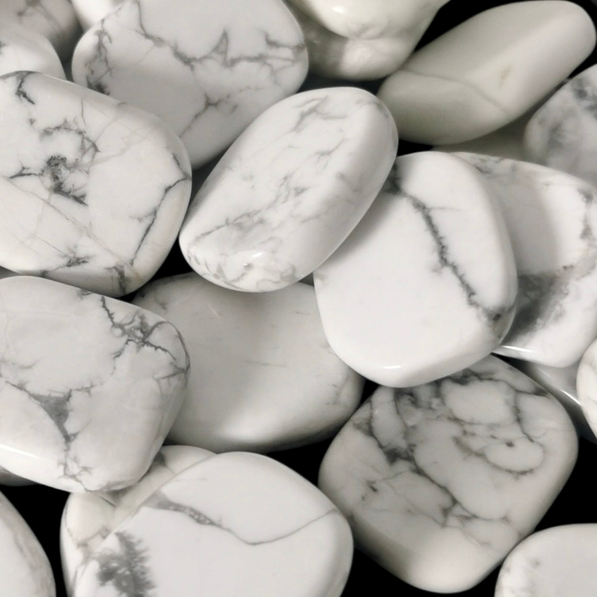 Howlite Squares tumbles from Canada.