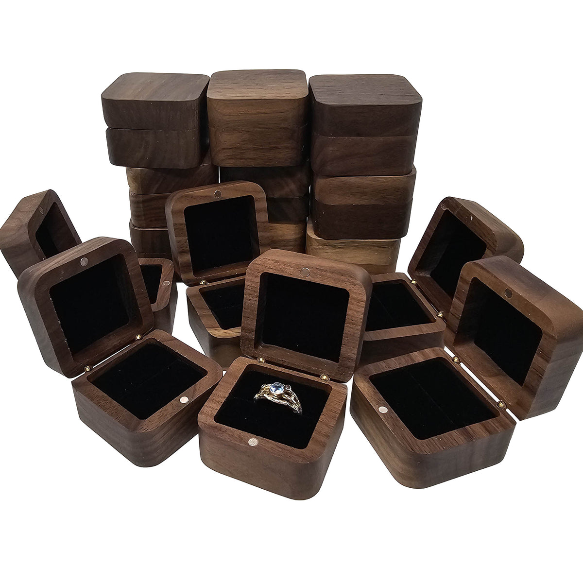 Wood Jewelry Box - Square - Ringbox - China
