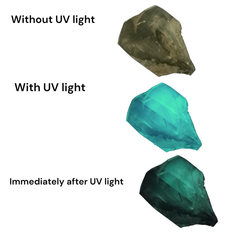 Yellow Duckbill Selenite Points (Phosphorescent) - Mineral