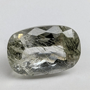 Actinolite quartz faceted cushion gemstone, 8.02ct, from Mount Breakenridge, Harrison Lake, BC, Canada, rotating view