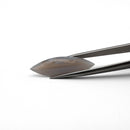 Grey Fortification Agate faceted marquise gemstone, 9.40ct, from BC, Canada, held in tweezers, view 2 of 10