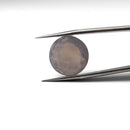 Agate faceted round brilliant gemstone, 9.68ct, from BC, Canada, held in tweezers, view 9 of 11