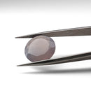 Agate faceted round brilliant gemstone, 9.68ct, from BC, Canada, held in tweezers, view 10 of 11