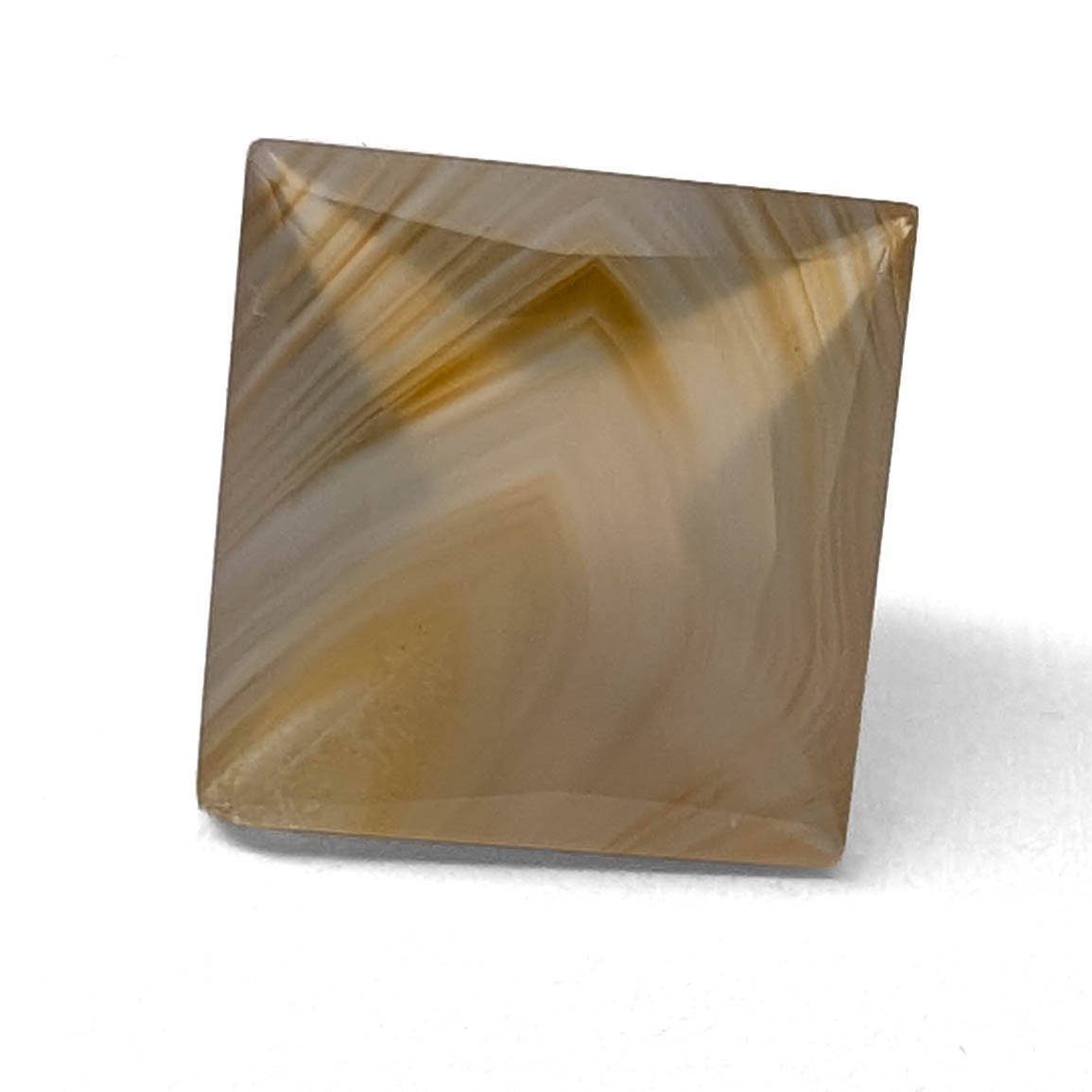 Agate faceted square step gemstone, 2.51ct, from BC, Canada, view 1 of 12