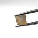 Agate faceted square step gemstone, 2.51ct, from BC, Canada, held in tweezers, view 2 of 12