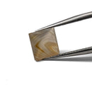 Agate faceted square step gemstone, 2.51ct, from BC, Canada, held in tweezers, view 10 of 12
