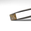 Agate faceted square step gemstone, 2.51ct, from BC, Canada, held in tweezers, view 12 of 12