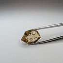 Citrine faceted freeform fantasy cut gemstone held in tweezers, 10.00ct, from Brazil, view 12 of 13