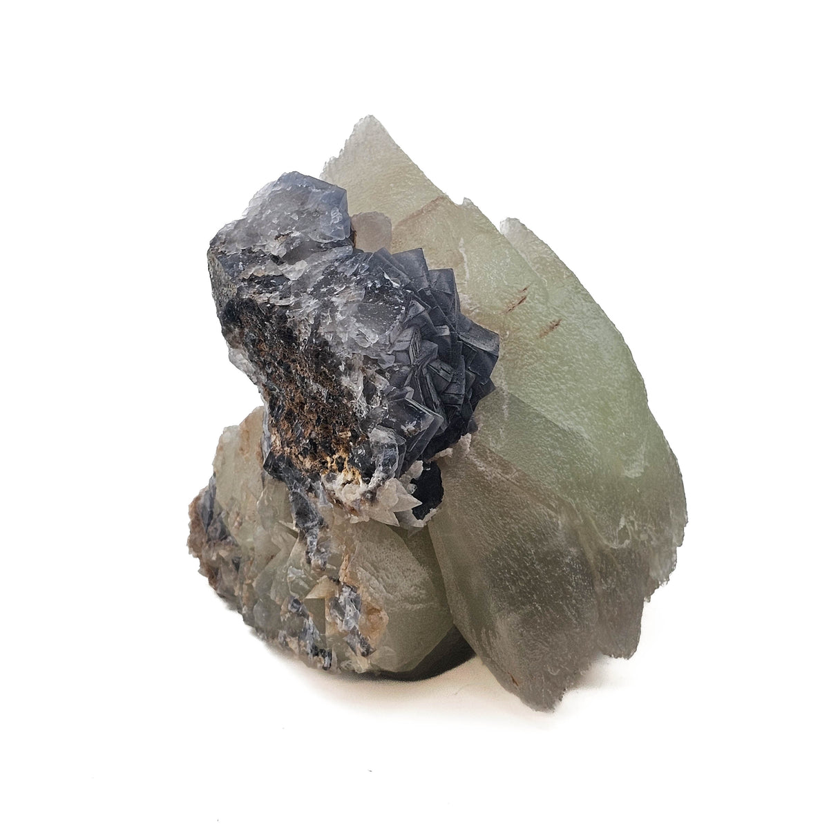 Dogtooth Calcite on Fluorite specimen.
