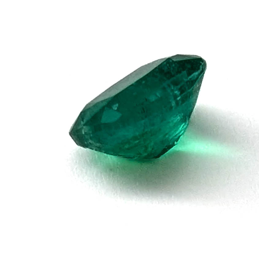 Emerald faceted cushion cut gemstone, 1.24ct, alternate angle, view 6 of 11