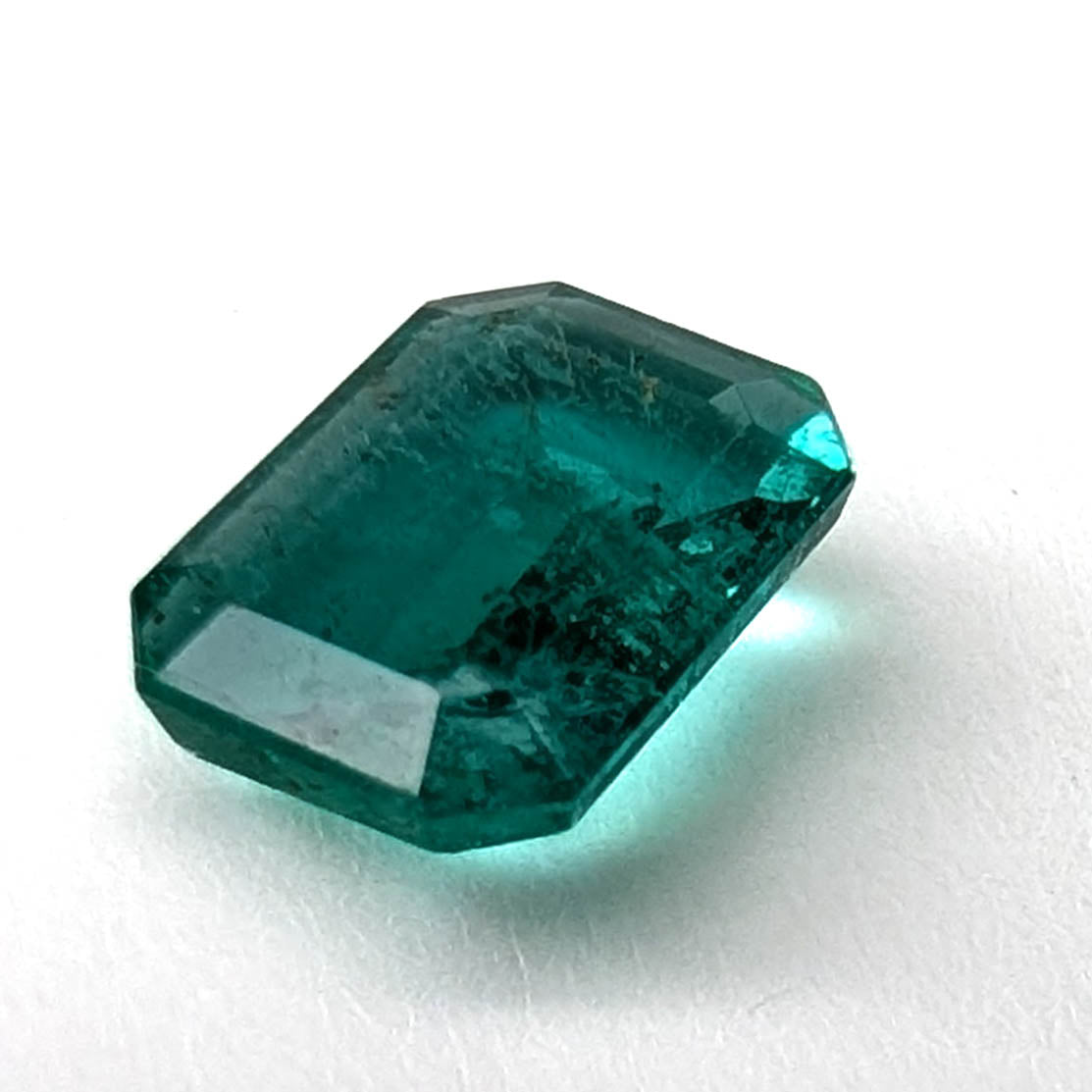 Emerald faceted emerald cut gemstone, 1.09ct, alternate angle, view 4 of 11