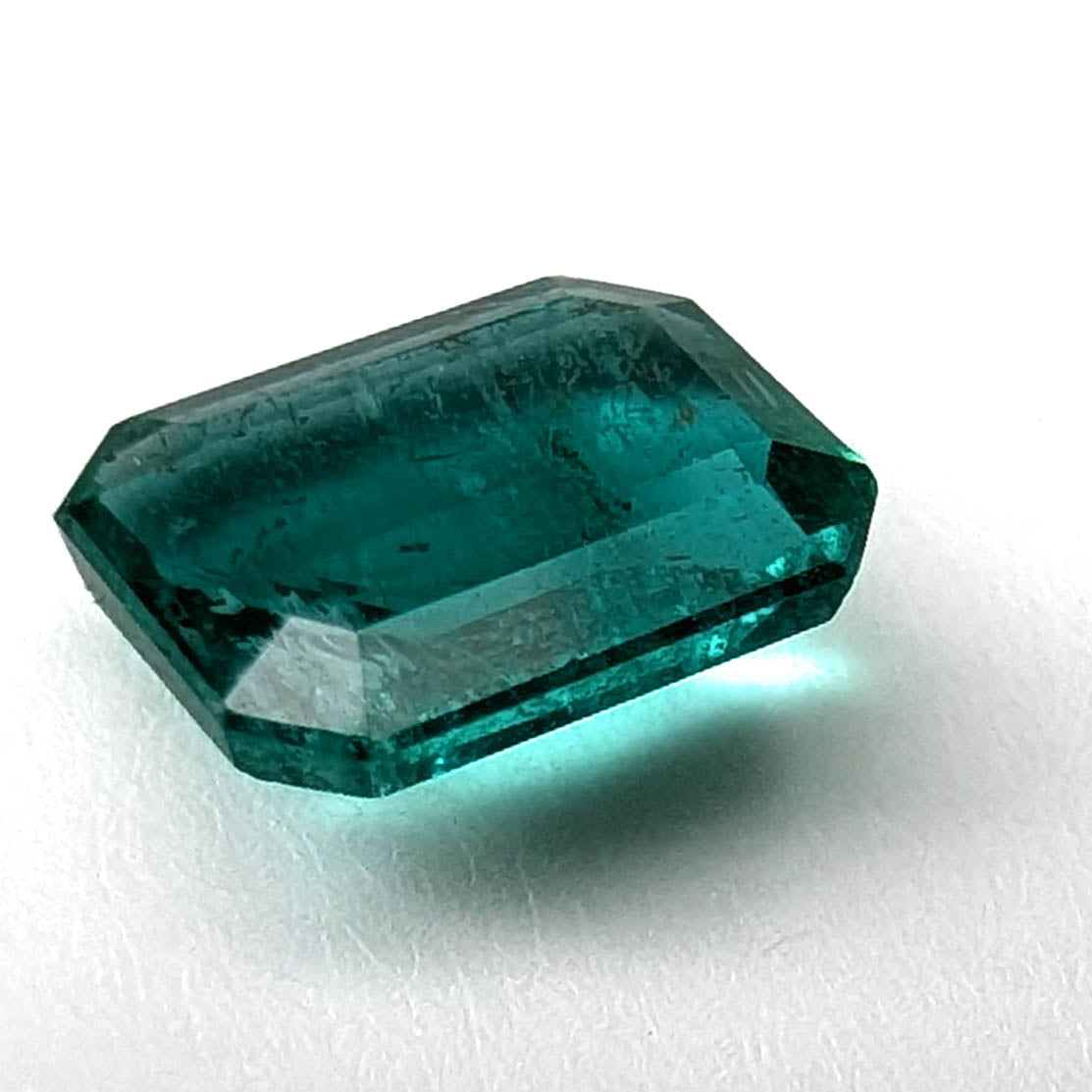 Emerald faceted emerald cut gemstone, 1.09ct, alternate angle, view 6 of 11