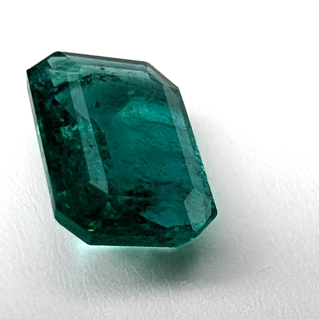 Emerald faceted emerald cut gemstone, 1.09ct, alternate angle, view 8 of 11