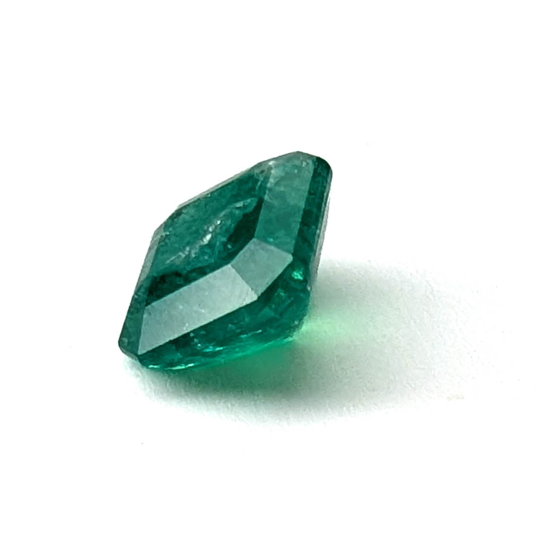 Emerald faceted emerald cut gemstone, 1.53ct, alternate angle, view 7 of 12