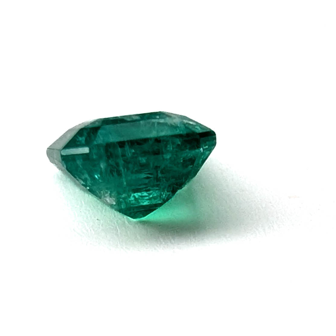 Emerald faceted emerald cut gemstone, 1.53ct, alternate angle, view 8 of 12