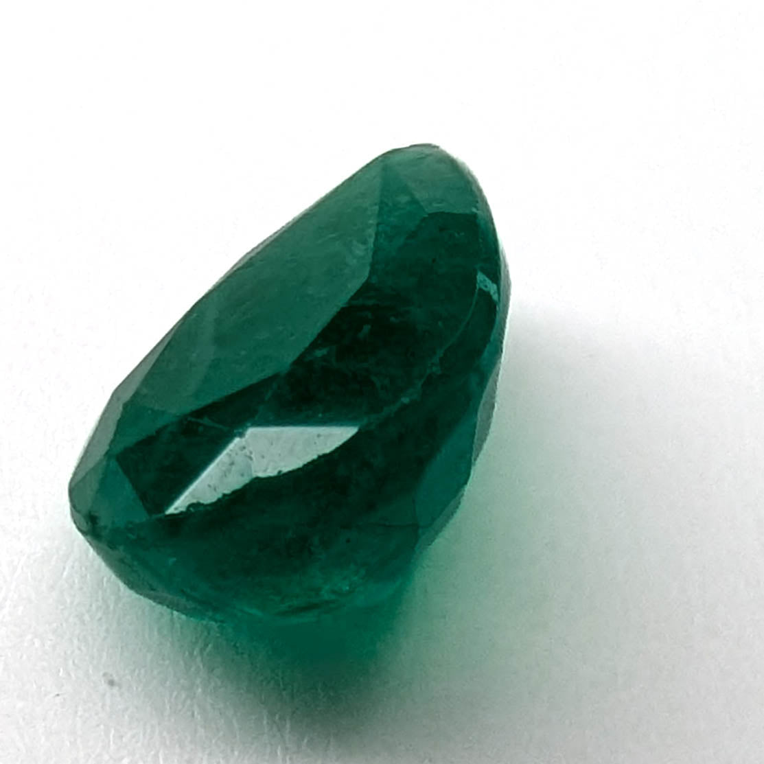 Emerald faceted pear cut gemstone, 2.10ct, alternate angle, view 4 of 9