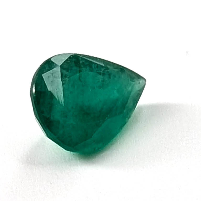 Emerald faceted pear cut gemstone, 2.52ct, alternate angle, view 7 of 9