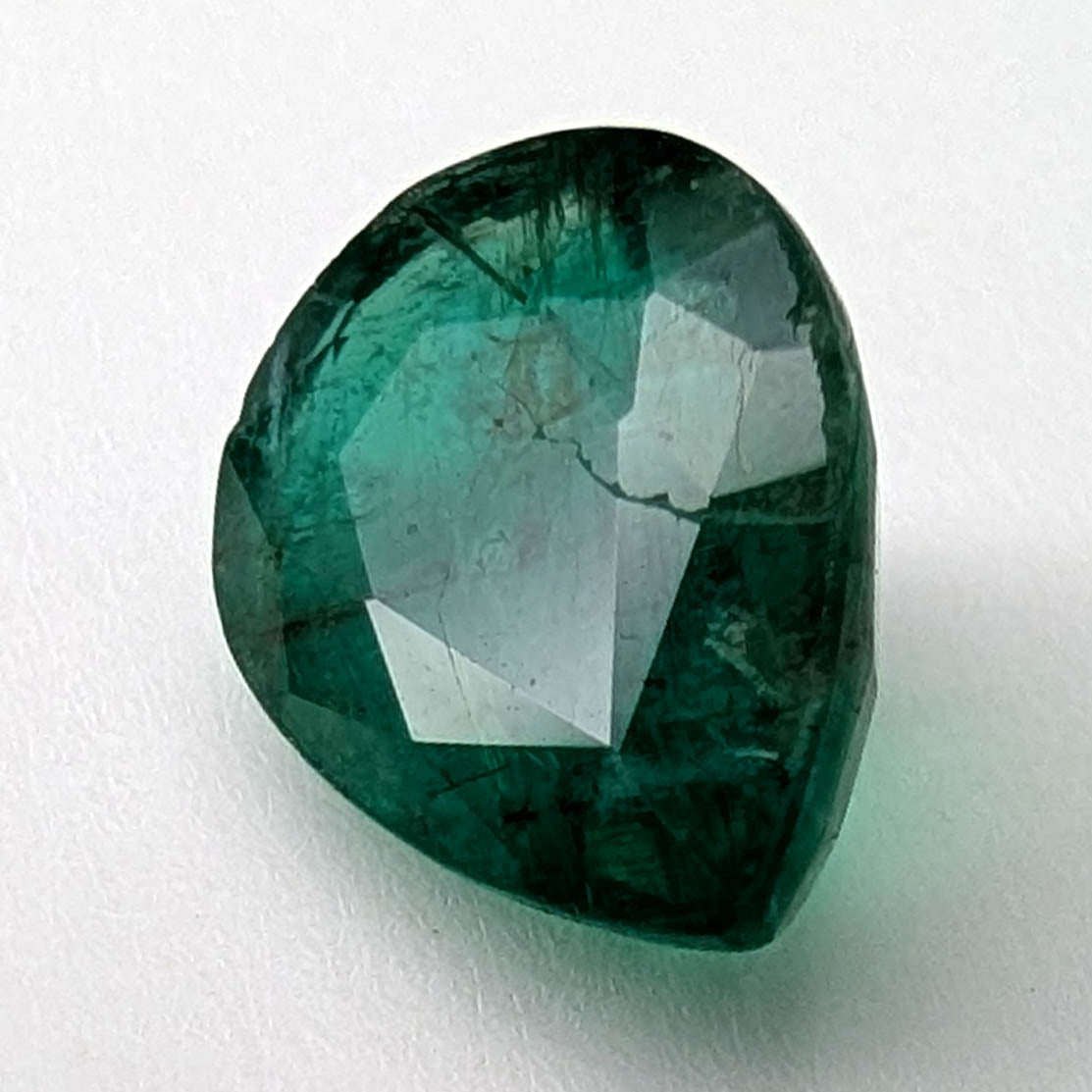 Emerald faceted pear cut gemstone, 3.60ct, alternate angle, view 4 of 8