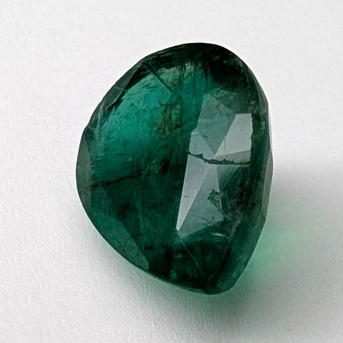 Emerald faceted pear cut gemstone, 3.60ct, alternate angle, view 7 of 8