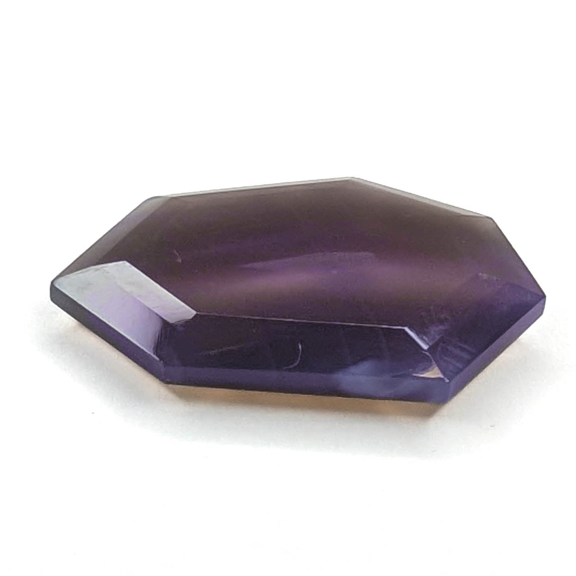 Holly Blue agate faceted freeform step tablet cut gemstone, 12.43ct, from Holley, Oregon, view 6 of 13