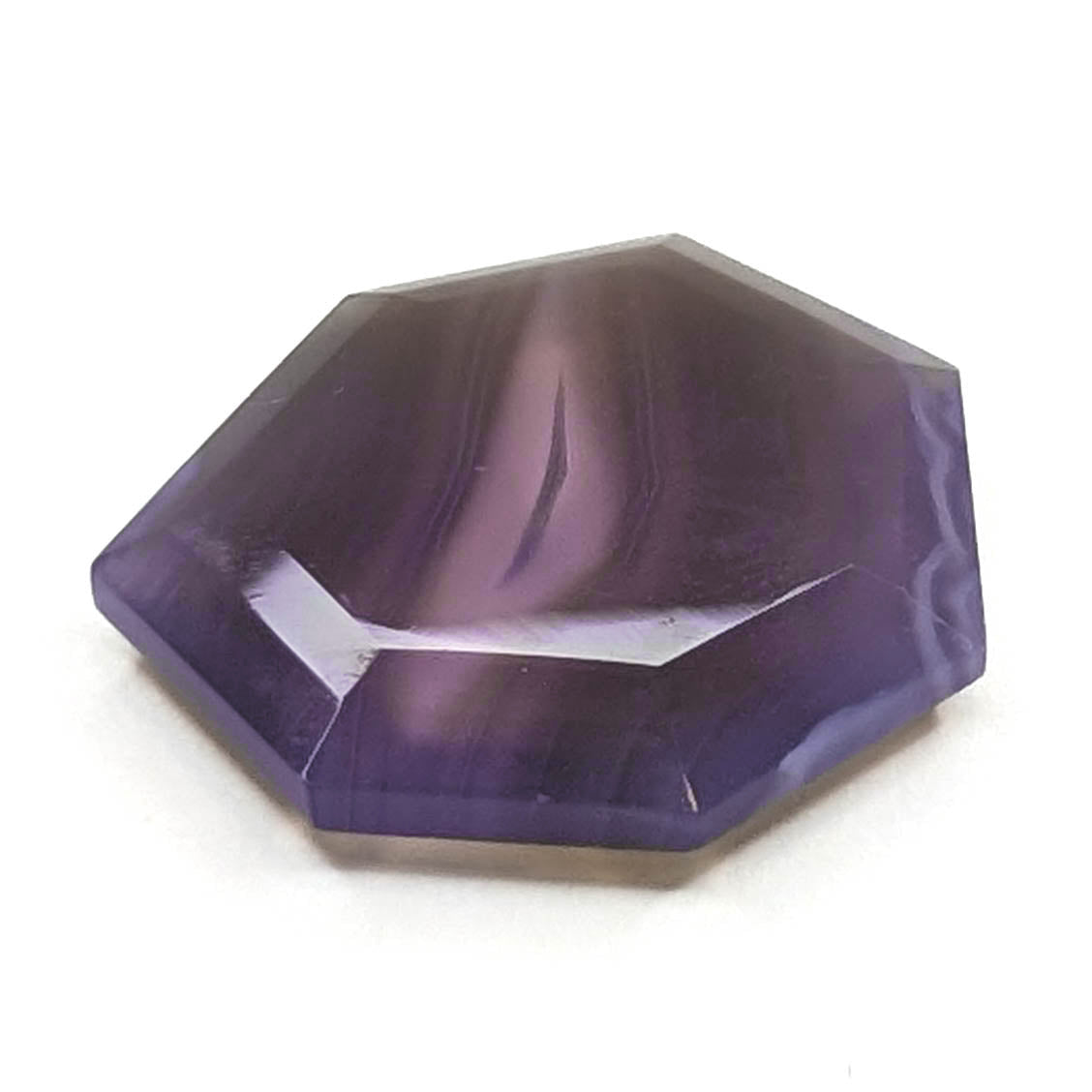 Holly Blue agate faceted freeform step tablet cut gemstone, 12.43ct, from Holley, Oregon, view 1 of 13