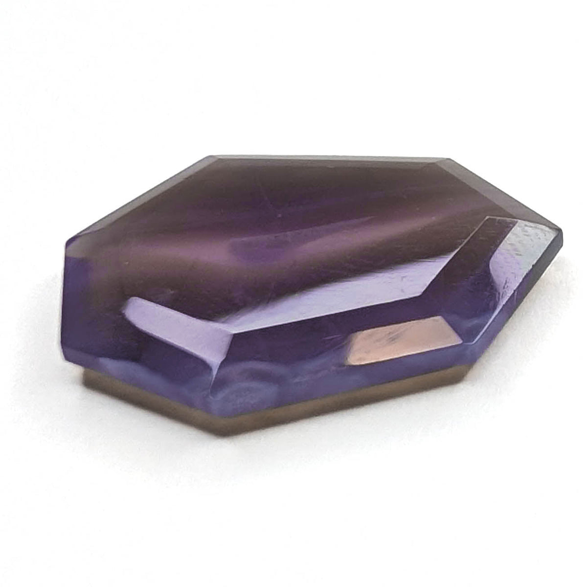 Holly Blue agate faceted freeform step tablet cut gemstone, 12.43ct, from Holley, Oregon, view 7 of 13