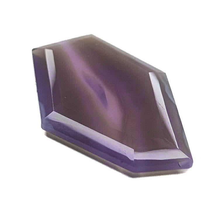 Holly Blue agate faceted freeform step tablet cut gemstone, 12.79ct, from Holley, Oregon, view 6 of 10