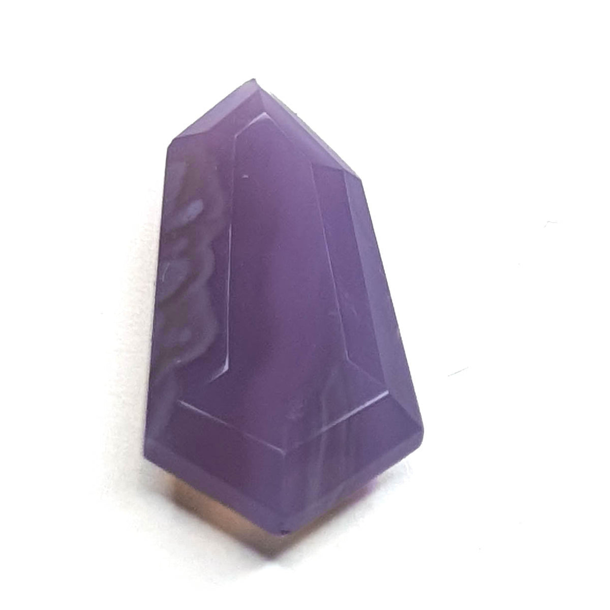 Holly Blue agate faceted freeform step tablet cut gemstone, 6.18ct, from Holley, Oregon, view 5 of 8