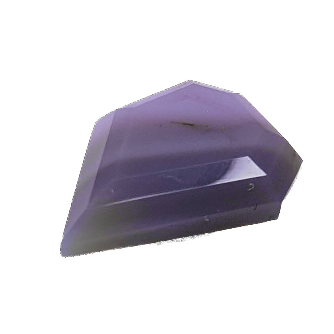 Holly Blue agate faceted freeform step tablet cut gemstone, 8.22ct, from Holley, Oregon, view 1 of 9