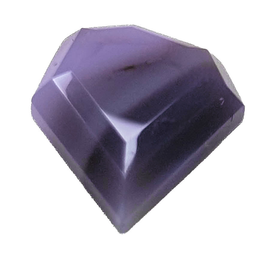 Holly Blue agate faceted freeform step tablet cut gemstone, 8.22ct, from Holley, Oregon, view 6 of 9