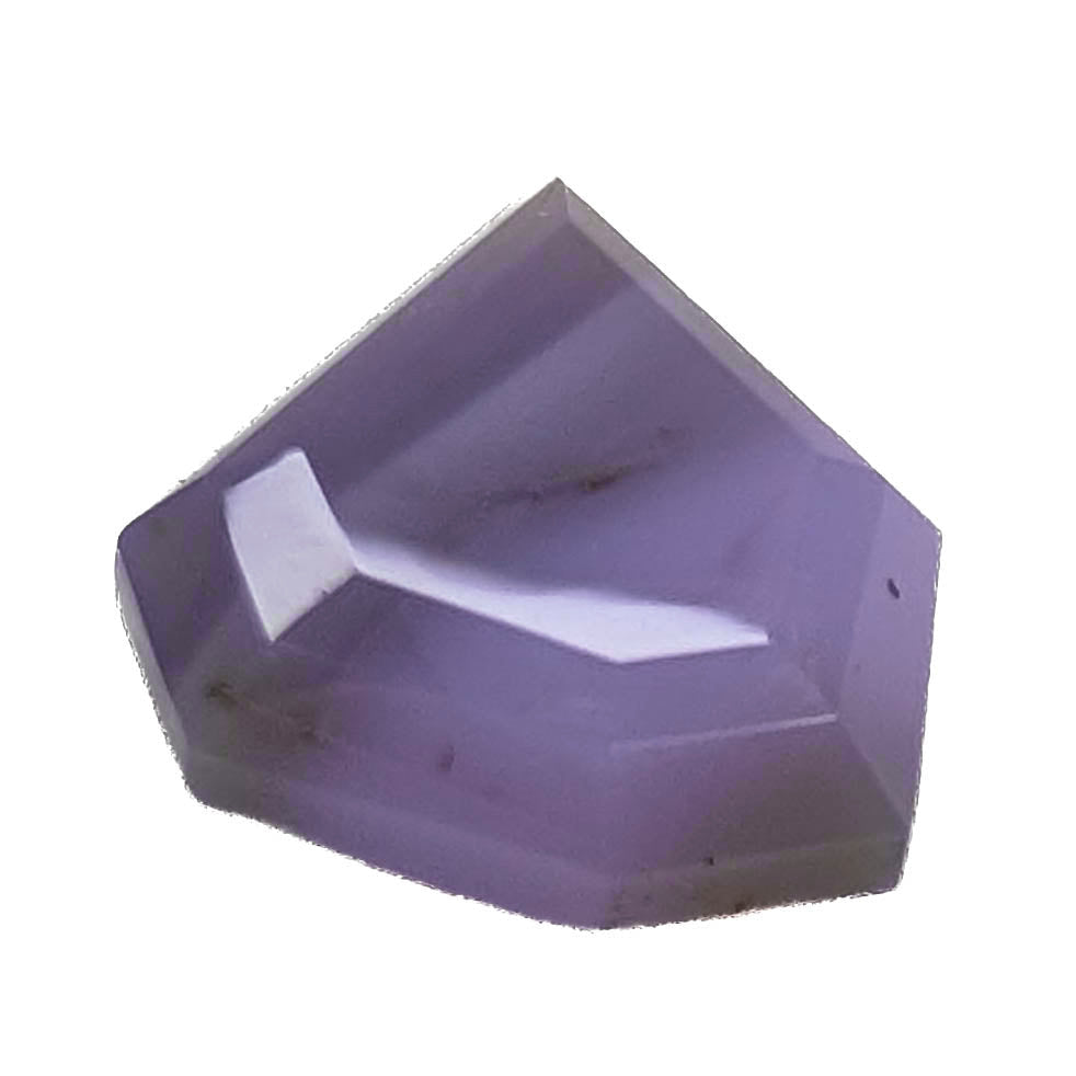 Holly Blue agate faceted freeform step tablet cut gemstone, 8.22ct, from Holley, Oregon, view 7 of 9