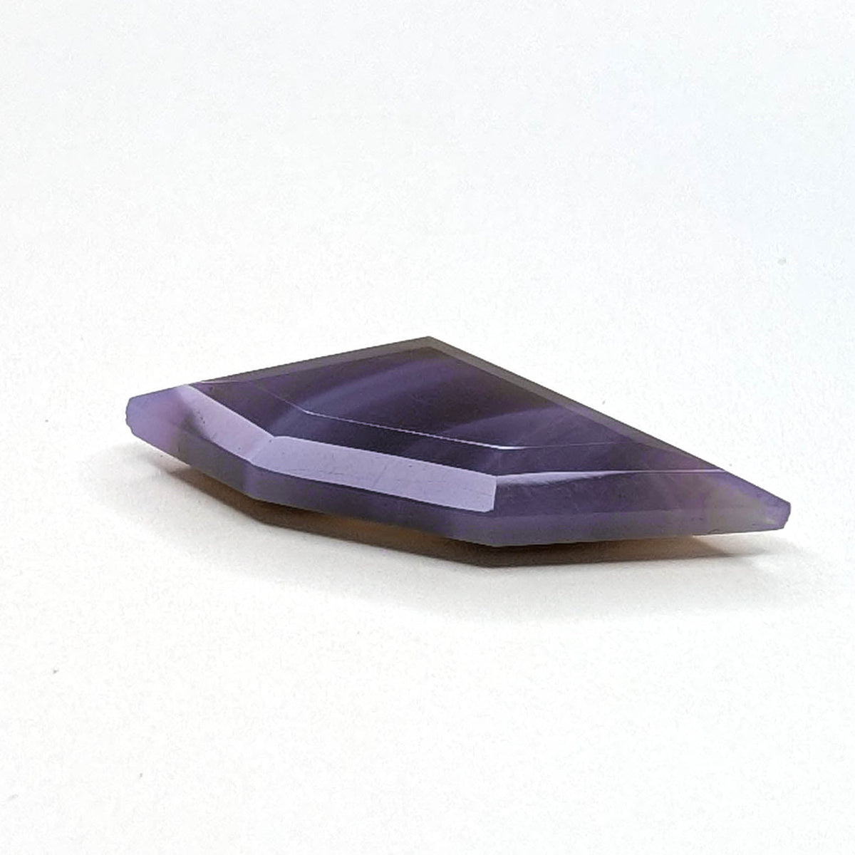 Holly Blue agate faceted freeform step tablet cut gemstone, 8.92ct, from Holley, Oregon, view 1 of 9