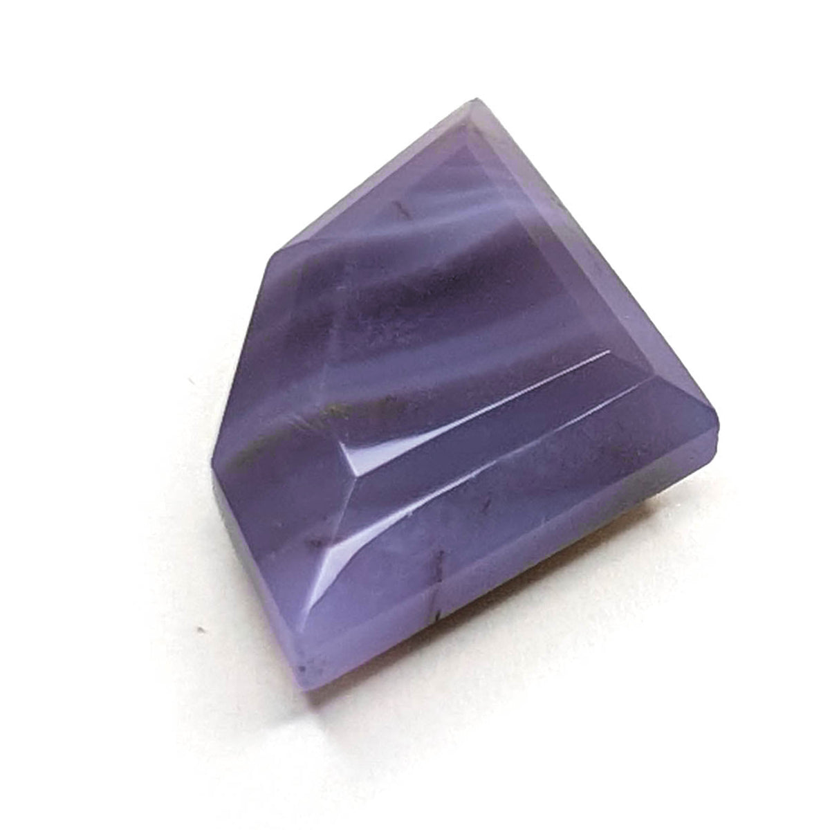 Holly Blue agate faceted freeform step tablet cut gemstone, 8.92ct, from Holley, Oregon, view 4 of 9