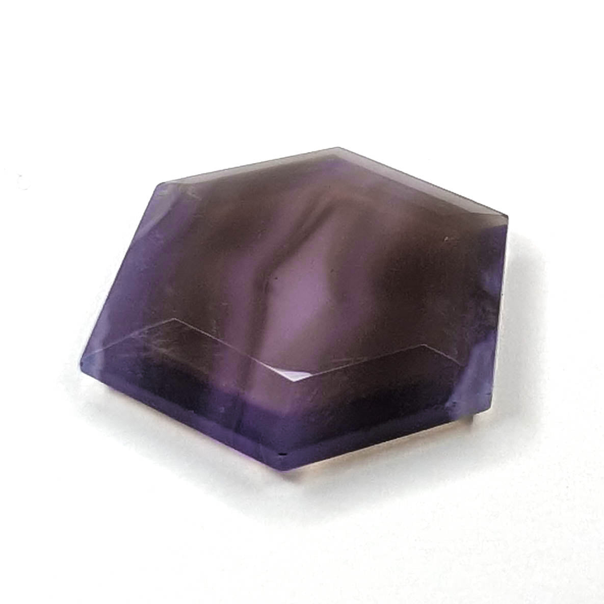 Holly Blue agate faceted freeform step tablet cut gemstone, 8.99ct, from Holley, Oregon, view 3 of 6