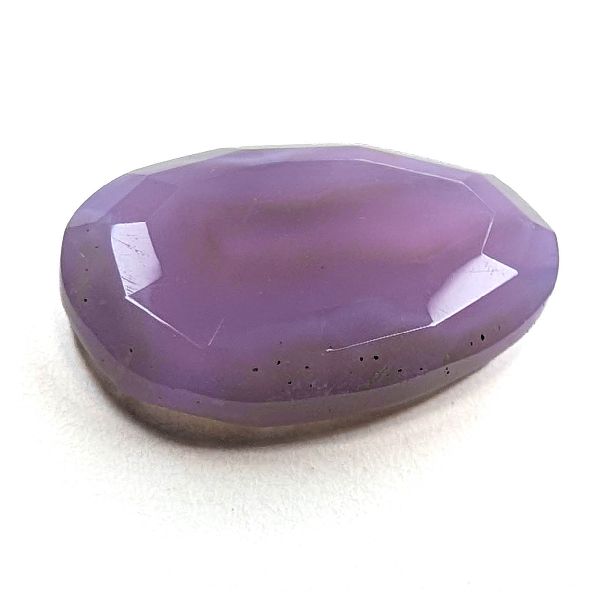Holly Blue agate faceted egg step tablet cut gemstone, 6.32ct, from Holley, Oregon, view 3 of 10