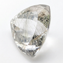 Actinolite quartz faceted trillion gemstone, 13.20ct, from Mount Breakenridge, Harrison Lake, BC, Canada, view 13 of 17