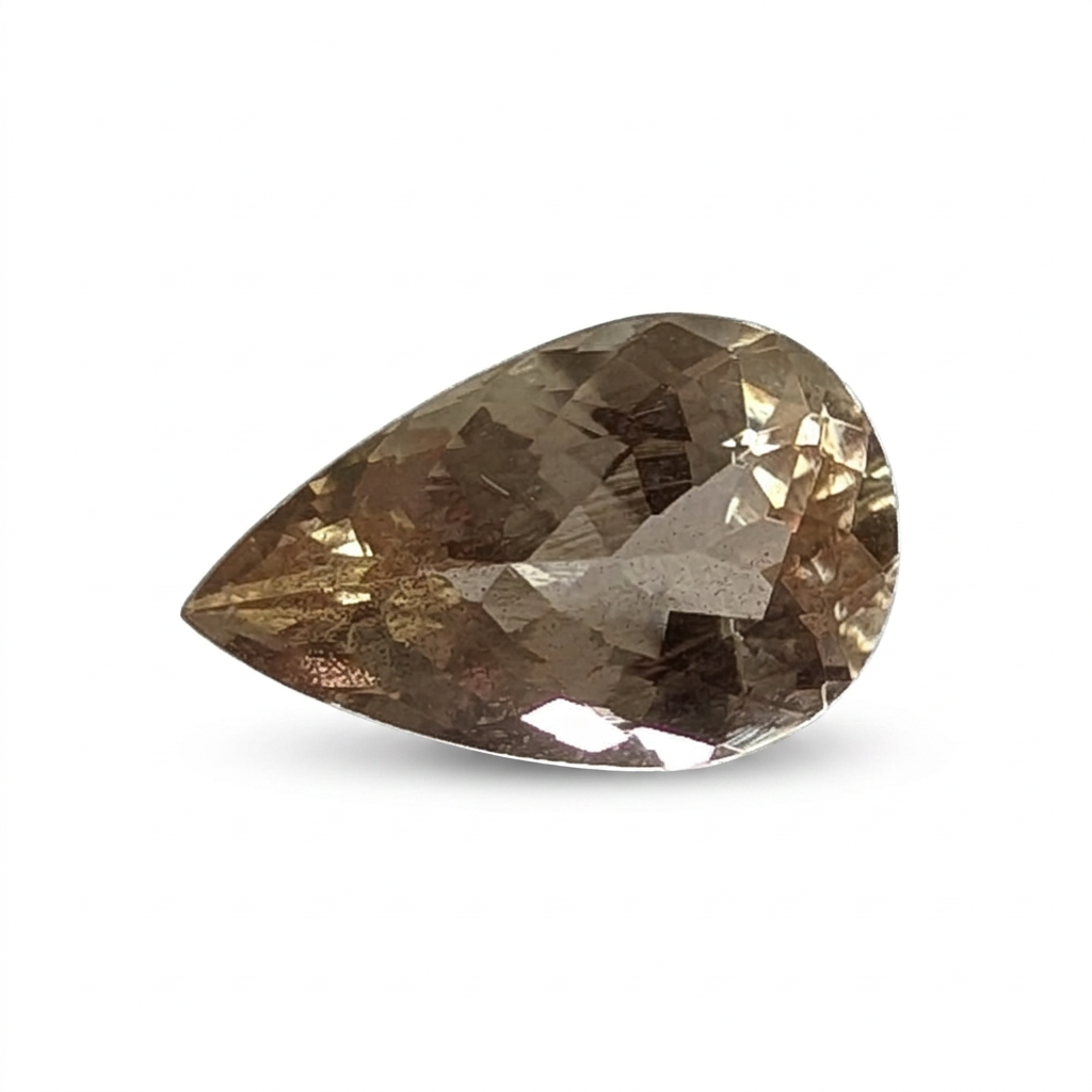 Oregon sunstone faceted pear gemstone, 2.21ct, view 2 of 7