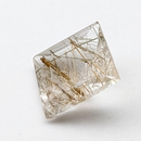 Actinolite quartz faceted square gemstone, 1.85ct, from Mount Breakenridge, Harrison Lake, BC, Canada, view 5 of 10