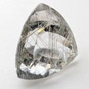 Actinolite quartz faceted trillion gemstone, 13.20ct, from Mount Breakenridge, Harrison Lake, BC, Canada, view 11 of 17